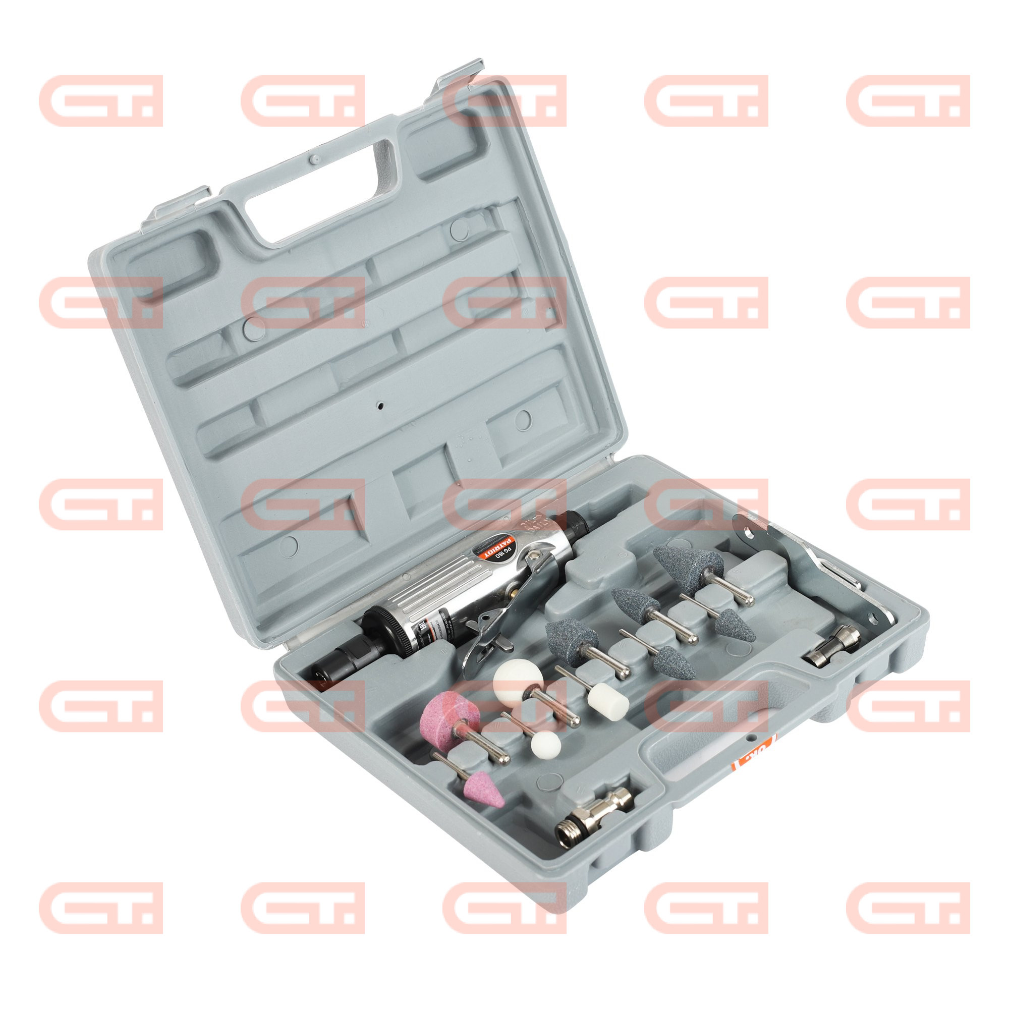 Patriot PG 160 Пневмодрель (Прямая пневмошлифмашина) с насадками в кейсе — Станкоинком