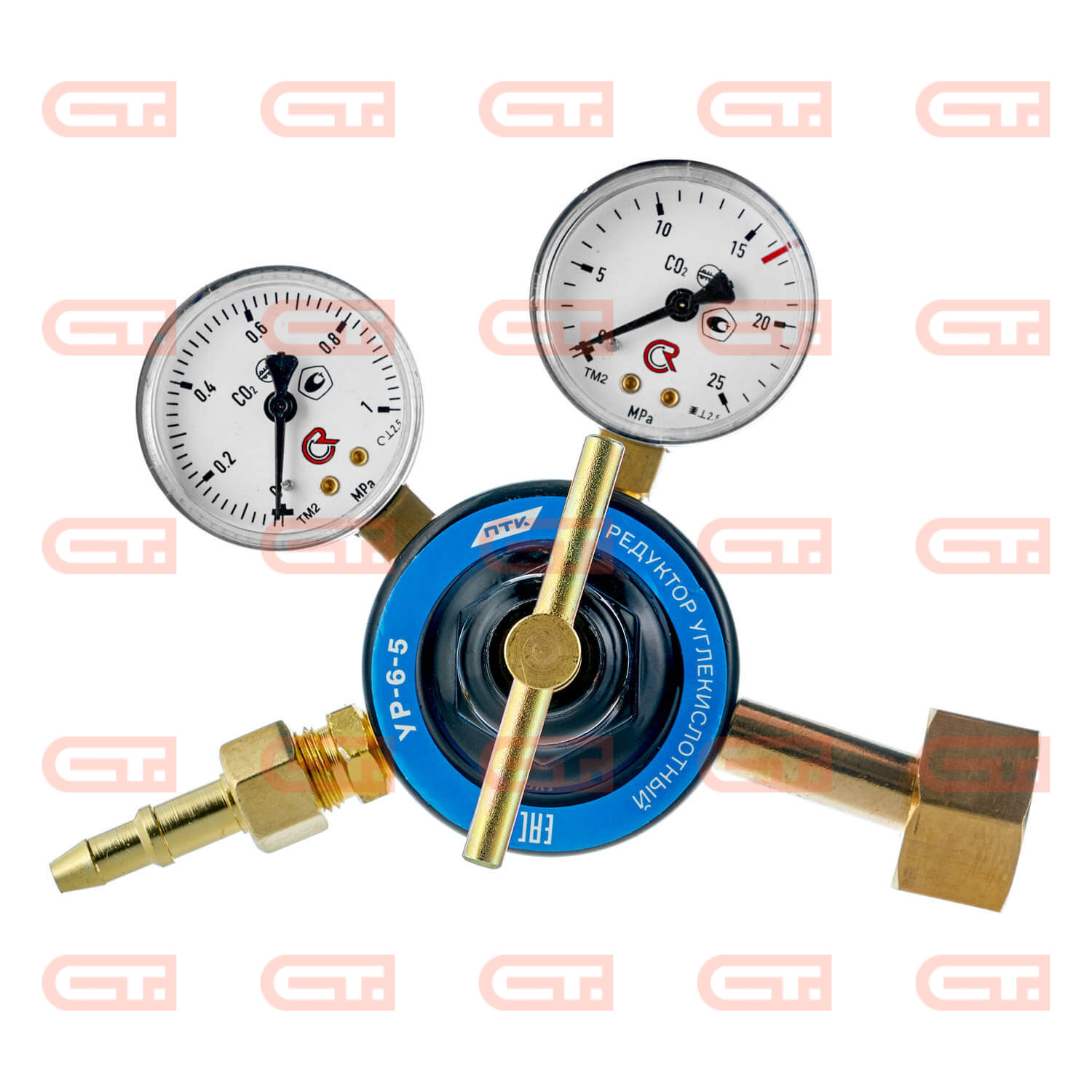 ПТК УР-6-5 Углекислотный редуктор, латунь — Станкоинком