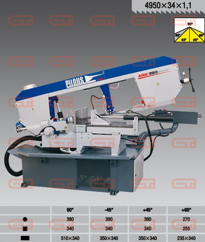 Станок ленточнопильный Pilous ARG 380 Plus H.F. 