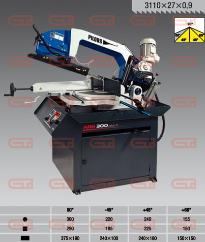 Станок ленточнопильный Pilous ARG 300 Plus H 